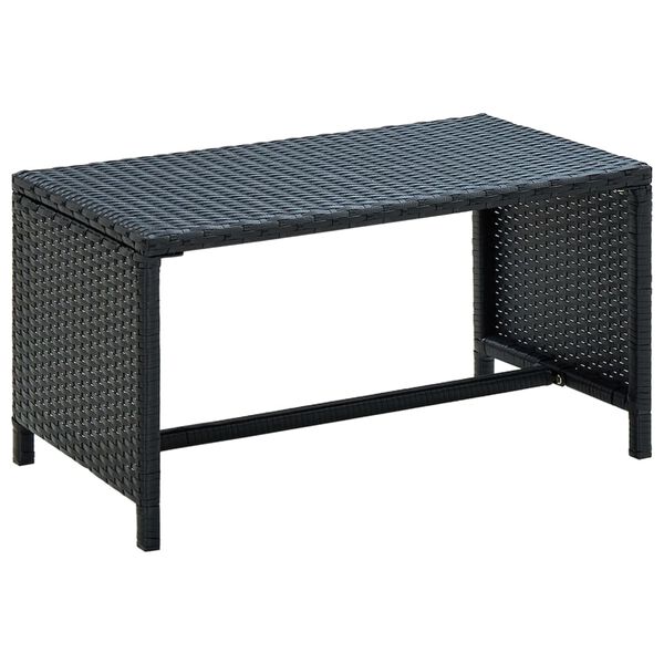 vidaXL Couchtisch Schwarz 70×40×38 cm Poly Rattan
