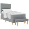 vidaXL Boxspringbett mit Matratze Hellgrau 90 x 190 cm Stoff