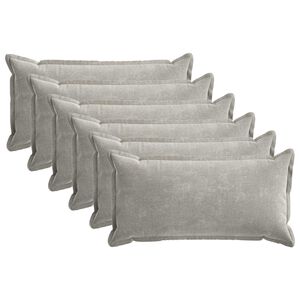 vidaXL Kissenbezug 6 pcs HOUTEN Hellgrau 40 x 70 cm Chenille-Stoff