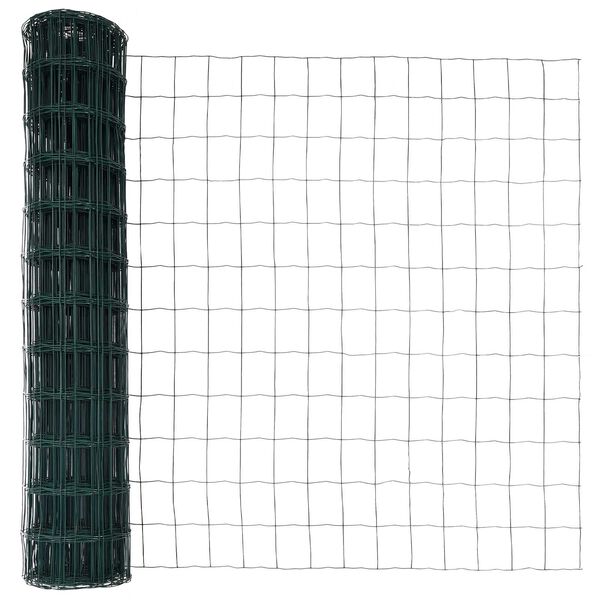 vidaXL Eurozaun Grün 1,2 x 25 m PVC-beschichtetes Eisen