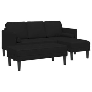 vidaXL Sofa Set mit Kissen 2 pcs Schwarz Polyester