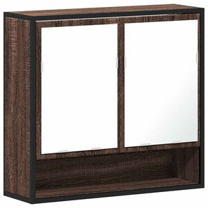 vidaXL Bad-Spiegelschrank Braun Eichen-Optik 65x20x60 cm Holzwerkstoff