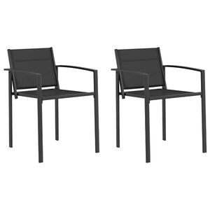vidaXL Gartenst&uuml;hle 2 stk. Schwarz und Anthrazit Textilen-Stoff