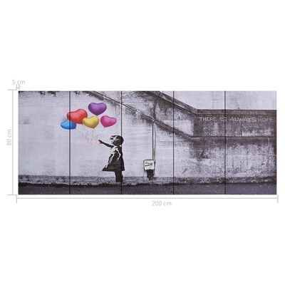 vidaXL Leinwandbild-Set Ballons und Kind Mehrfarbig 200×80 cm