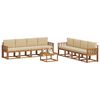 vidaXL Outdoor-Sofagarnitur 9 pcs Natur und Beige Massivholz Akazie
