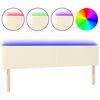 vidaXL LED Kopfteil Creme 160x5x78/88 cm Kunstleder