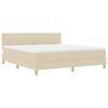 vidaXL Boxspringbett mit Matratze Creme 180 x 200 cm Stoff