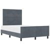 vidaXL Boxspringbett mit Kopfteil Dunkelgrau 120 x 200 cm Samt