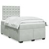 vidaXL Boxspringbett mit Matratze Hellgrau 120x190 cm Samt