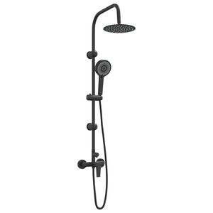 vidaXL Duschsystem Schwarz Edelstahl 21 x 48 x 112 cm