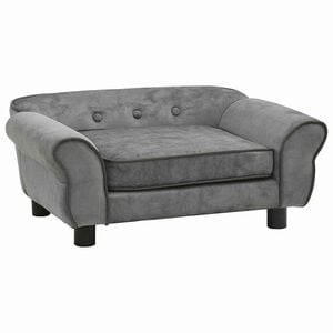 vidaXL Hundesofa Dunkelgrau 72x45x30 cm Pl&uuml;sch