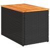 vidaXL Garten-Beistelltische 2 Stk Schwarz 55x34x37cm Poly Rattan Holz