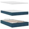 vidaXL Ottoman-Bett mit Matratzen & LEDs Dunkelblau 120x190 cm Samt