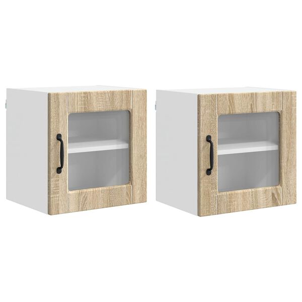 vidaXL K&uuml;chenschrank 2 pcs Sonoma-Eiche 40 x 31 x 40 cm Holzwerkstoff