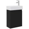 vidaXL Badezimmer Waschtischunterschrank mit Wasserhahn Schwarz