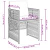 vidaXL 17-tlg. Garten-Essgruppe mit Kissen Braun Poly Rattan