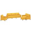 vidaXL 4-tlg. Sofagarnitur mit Kissen Hellgelb Stoff