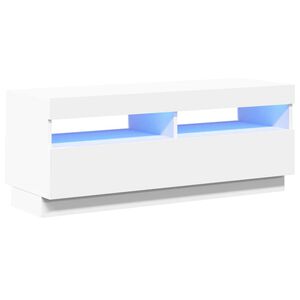 vidaXL TV-Schrank mit LED-Leuchten Wei&szlig; 100x35x40 cm