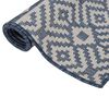 vidaXL Outdoor-Teppich Flachgewebe 80x250 cm Blau Gestreift