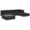 vidaXL 5-tlg. Garten-Lounge-Set mit Auflagen Poly Rattan Schwarz