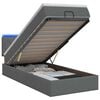 vidaXL Ottoman-Bett mit Matratze und LED Dunkelgrau 100 x 200 cm Stoff