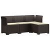 vidaXL 4-Sitzer Garten Sofa mit Kissen Rattan Look PP Braun