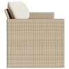 vidaXL Gartensofa mit Kissen 3-Sitzer Beige Poly Rattan