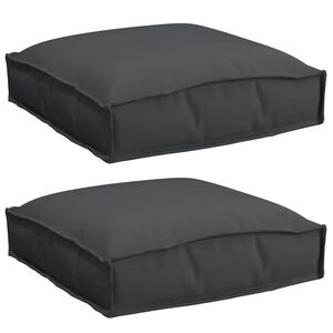 vidaXL Kissen 2 pcs Schwarz 40 x 40 x 8 cm Oxford-Stoff