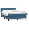 vidaXL Boxspringbett mit Matratze Dunkelblau 140x210 cm Samt