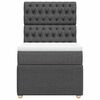 vidaXL Boxspringbett mit Matratze Dunkelgrau 90x200 cm Stoff