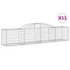 vidaXL Gabionen mit Hochbogen 11 Stk. 300x50x60/80 cm Verzinktes Eisen