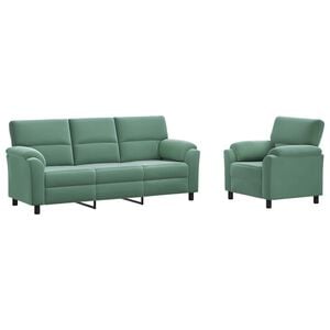 vidaXL Sofa-Set 2 pcs Meergr&uuml;n Samt