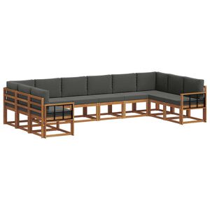 vidaXL Outdoor-Sofagarnitur 10 stk. Natur und Anthrazit