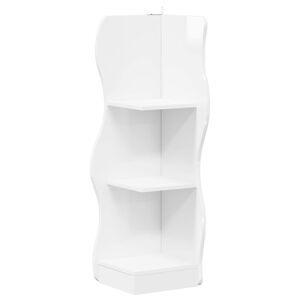 vidaXL Eckregal Hochglanz Wei&szlig; 34 x 33 x 102 cm Holzwerkstoff