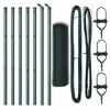 vidaXL Bodenmontierter Sechseckzaun 10 x 0,8 m PVC-beschichteter Stahl