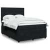 vidaXL Boxspringbett mit Matratze Schwarz 140x190 cm Samt