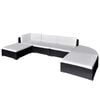 vidaXL 6-tlg. Garten-Lounge-Set mit Kissen Poly Rattan Schwarz