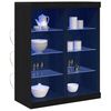 vidaXL LED-Sideboard Schwarz Eichen-Optik 41 x 37 x 100 cm
