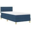 vidaXL Boxspringbett mit Matratze mit Kopfteil Blau 90 x 200 cm Stoff