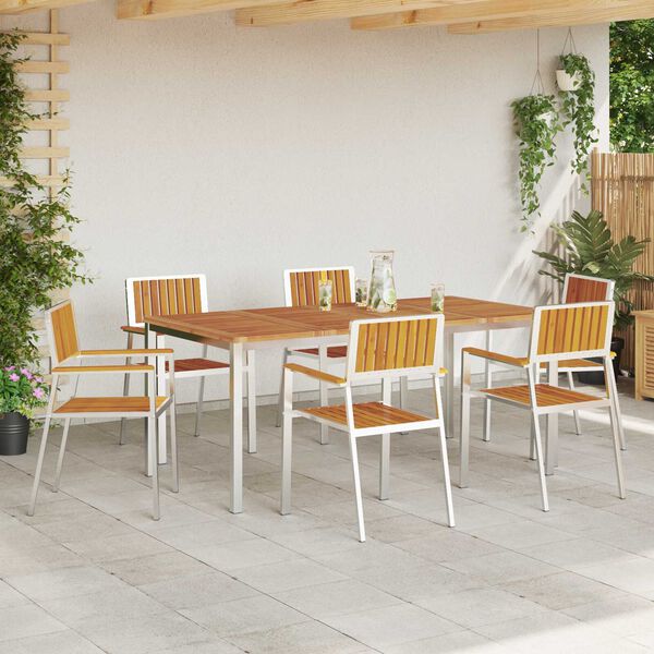 vidaXL Gartenstuhl 6 pcs Braun 56x54,5x87cm Massives Akazienholz