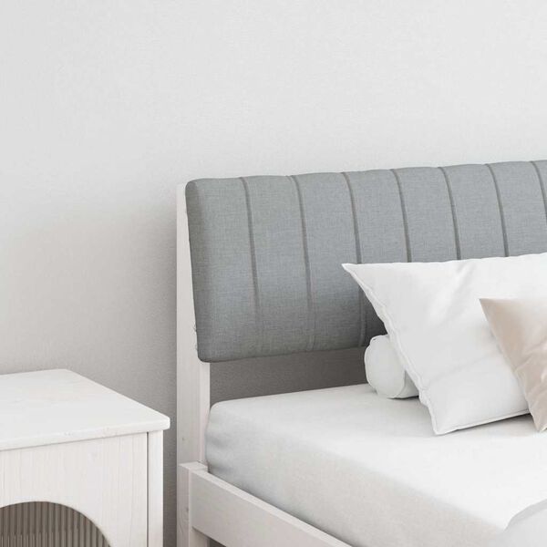 vidaXL Gepolstertes Kopfteil Hellgrau 200 cm Massives Kiefernholz