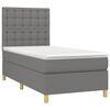 vidaXL Boxspringbett mit Matratze Dunkelgrau 90x200 cm Stoff