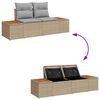 vidaXL Gartensofa-set mit Kissen mit Speicher 14 pcs Beige Poly Rattan