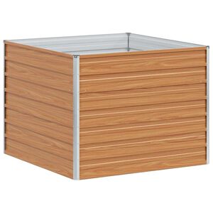 vidaXL Hochbeet Hellbraun 100 x 100 x 77 cm Verzinkter Stahl