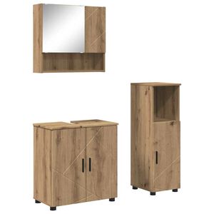 vidaXL Badezimmerm&ouml;bel-Set 3 Stk. Artisan-Eiche 61 x 35 x 64 cm