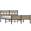 vidaXL Metallbett ohne Matratze Sonoma-Eiche 160x200 cm