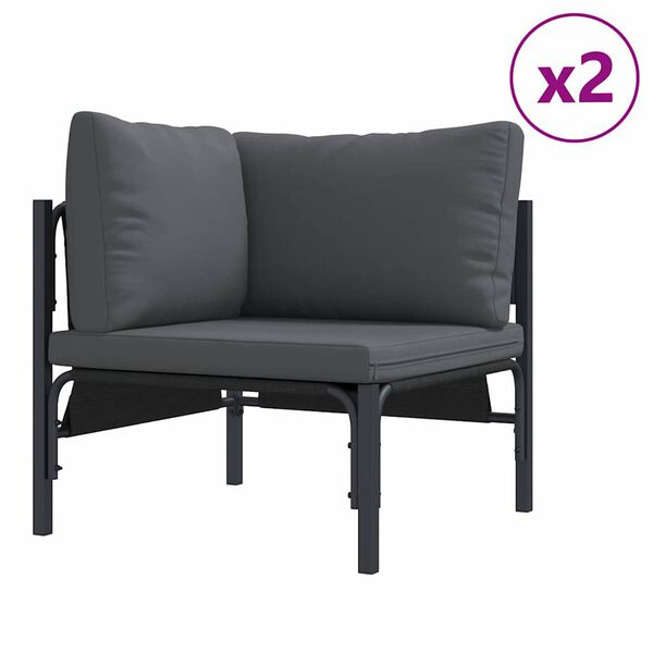 vidaXL Garten-Sofa-Set Anthrazit Stahl