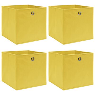 vidaXL Aufbewahrungsboxen 4 Stk. Gelb 32×32×32 cm Stoff