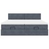 vidaXL Ottoman-Bett mit Matratzen Dunkelgrau 180x200 cm Samt