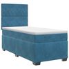 vidaXL Boxspringbett mit Matratze mit Kopfteil Blau 90 x 190 cm Samt